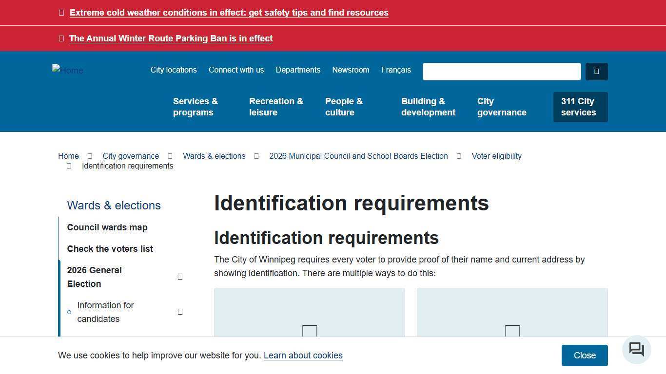 Identification requirements | City of Winnipeg